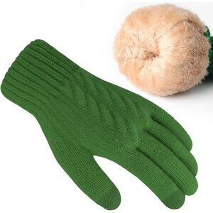 Women's A-Green Thermal Soft Elastic Lining Cuff Winter Cold Weather Gloves